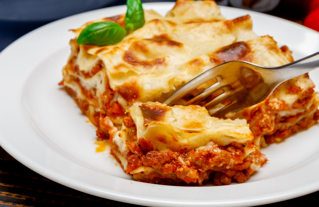 Homemade Lasagna on a plate 