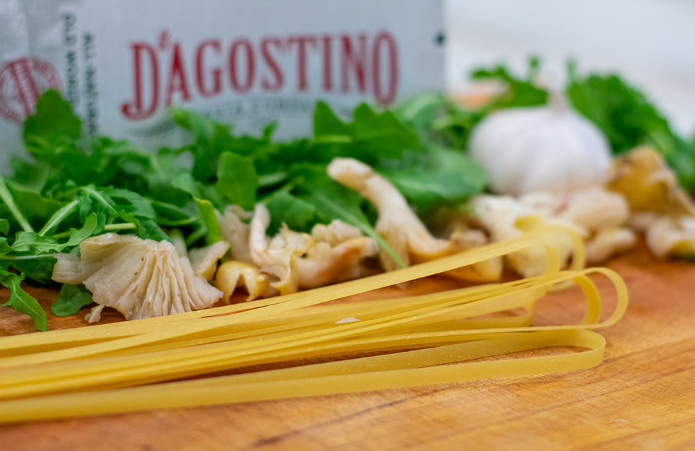 Close up of dry Dagostino Pasta