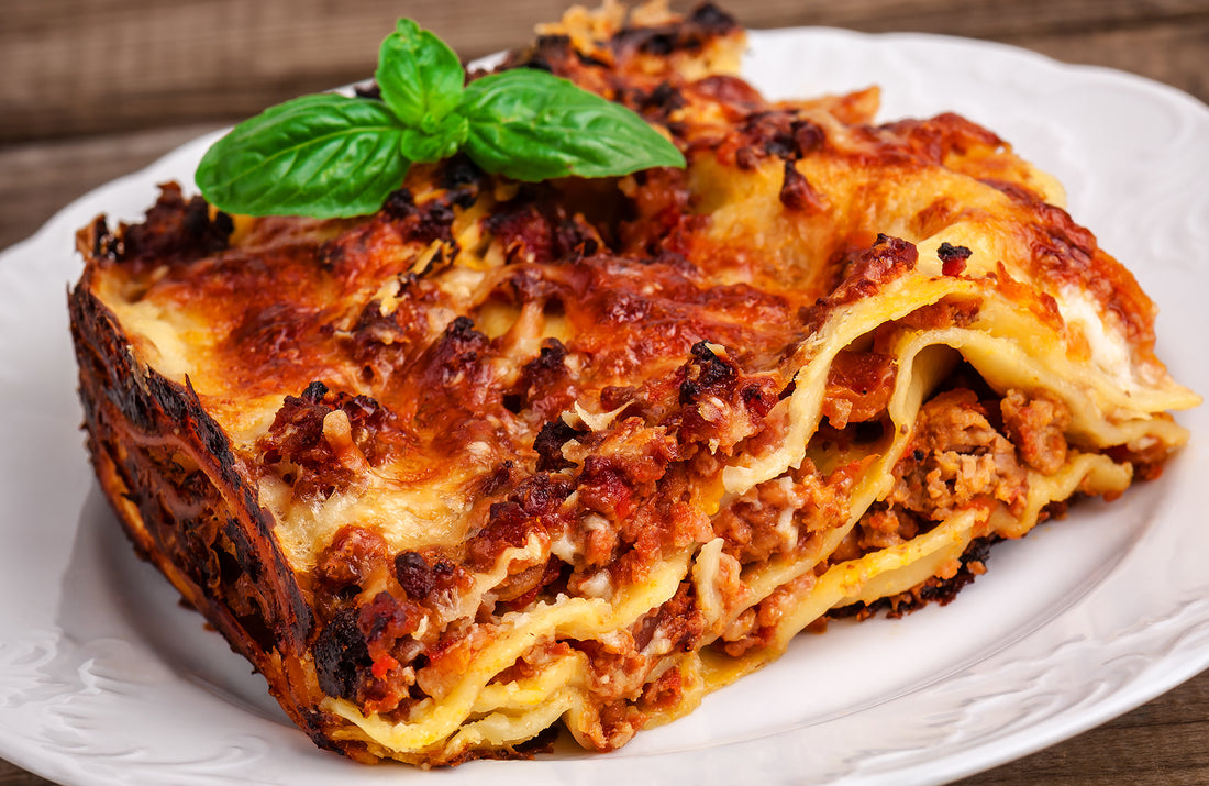 Traditional Lasagna cooked on a plate